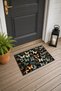 Blue Butterflies Forest Patterned Doormat, 40x60 cm, Non-Slip Sole, Decorative