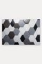 Gray and Black Hexagon-Patterned Doormat, 40x60 cm, with Non-Slip Sole, Decorative - 5