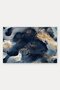 Navy Blue Door Mat with Gold-Textured Wave Pattern, 40x60 cm, Non-Slip Sole, Decorative - 5