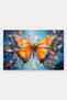 697 Orange and Blue Butterfly-Patterned Doormat, 40x60 cm, with Non-Slip Sole, Decorative - 5