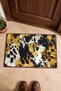 Mustard-Colored Door Mat with Black Cow Print, 40x60 cm, Non-Slip Sole, Decorative - 4