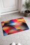 Red and Blue Gradient Wave-Patterned Doormat, 40x60 cm, with Non-Slip Sole, Decorative - 2