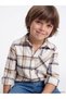 Peak New Season Ecru Plaid Boys' Shirt