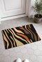 Coffee-Colored Black Leopard-Print Striped Pattern Doormat, 40x60 cm, with Non-Slip Sole, Decorative - 2