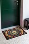 Navy Blue and Orange Star Emblem Turkish Rug-Patterned Doormat, 40x60 cm, with Non-Slip Sole - 2