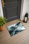 Black and White Abstract Patterned 891 Doormat, 40x60 cm, Non-Slip Sole, Decorative