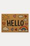 "Hello" Printed 036 Doormat, 40x60 cm, Non-Slip Sole, Decorative - 5