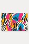 Pink, Blue, and Yellow Zebra Collage-Patterned Doormat, 40x60 cm, with Non-Slip Sole, Decorative - 5