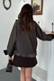 Brown polka dot ruffle jacket - 5