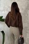 Brown High Collar Short Jacket - 4