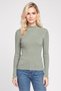 Women Mock Neck Long Sleeve Knitted Sweater, Sage Green