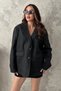 Black Striped Wool Jacket - 2