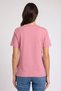 Women Round Neck Short Sleeve Solid T-Shirt, Pink - 4