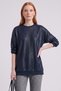 Shiny-Looking Sweatshirt, Navy Blue