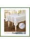 Sahra Cream 160x260 cm Lace-Like Knit Openwork Linen Tablecloth—Elegant Dining Table Decoration HB006