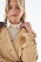 Beige Suede Trench Coat with Collar Detail - 6