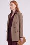 Houndstooth-Patterned Blazer Jacket, Burgundy