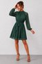 Women's Short Dress with a Short-Sleeved Boat Neck, Long Sleeves, a Belted Design, Pleats, and a Chiffon Lined Design - 5