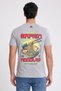 Men Round Neck Short Sleeve Graphic Print T-Shirt, Grey - 4