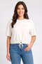 Tommy Jeans Women Crew Neck Short Sleeve Embroidered Logo Top, Light Pink