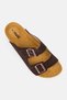 Men Slip On Cork Sandals, Dark Brown - 4