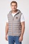 Men Quilted Puffer Vest Jacket, Light Grey