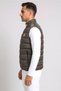 Men Quilted Puffer Jacket, Dark Khaki - 3