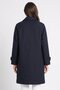 Women Plaid Trench Coat, Navy Blue - 4