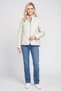 Women Quilted Bomber Jacket, Light Grey - 2