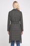 Women Plaid Tie Belted Wrap Trench Coat, Multicolor - 4