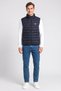 Men Brand Logo Jackets Vest, Navy - 2