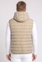 Men Embroidered Logo Puffer Vest, Beige - 4