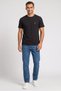 Men Crew Neck Short Sleeve Embroidered Logo T-Shirt, Black - 2