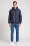 Men Embroidered Logo Windbreaker Jacket, Navy Blue - 2