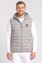 Men Embroidered Logo Puffer Vest, Light Grey