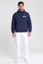 Men Sportswear Fit Full Zip Training Windbreaker Jacket, Navy Blue - 2