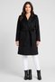 Women Textured Trench Coat, Black - 2