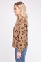 Women V Neck Animal Print Knitted Cardigan, Multicolor - 3
