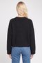 Women Crew Neck Textured Sweater, Black - 4