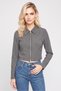 Women Spread Collar Stripe Jacket Shirt, Multicolor