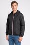 Men Hooded Long Sleeve Brand Logo Windbreaker Jacket, Black