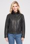Women Solid Motorcycle Jacket, Black