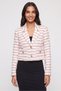 Women Regular Fit Textured Casual Crop Blazer, Multicolor