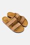 Men Slip On Two Strap Cork Sandals, Brown - 2