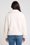 Women Textured Sherpa Jacket, White - 4