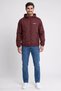 Men Brand Logo Windbreaker Jacket, Maroon - 2