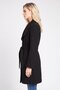 Women Textured Trench Coat, Black - 3