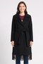 Women Textured Trench Coat, Black