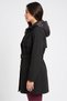 Women Solid Trench Coat, Black - 3
