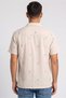 Men Regular Fit Short Sleeve Embroidered Casual Shirt, Beige - 4